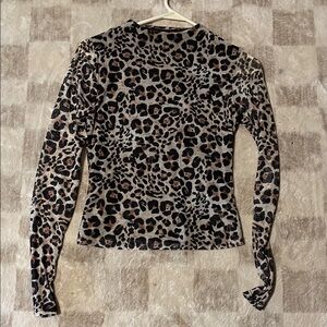 See You Monday Animal Print Long Sleeve Top
